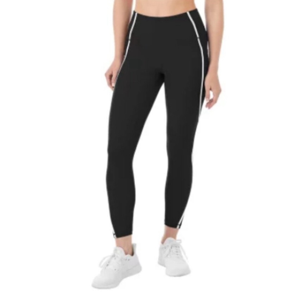 All In Motion Women's  Black Women Everyday Soft High-Rise Piped 7/8 Leggings S